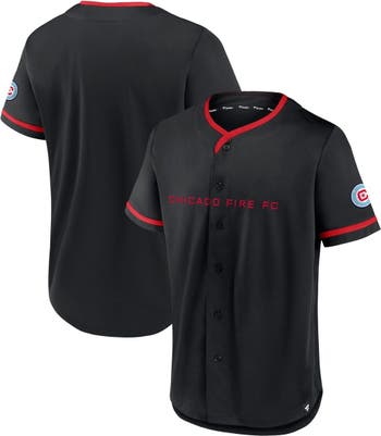 Chicago Fire Fanatics Branded Third Period Fashion Baseball Button-Up Jersey  - Black