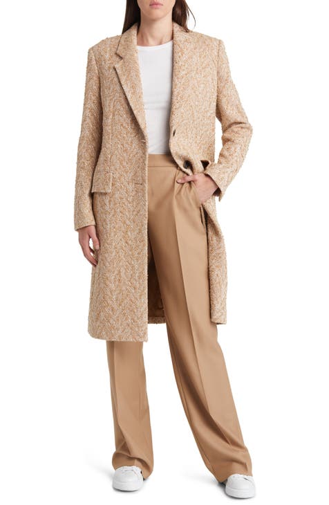 Wool Blend A Line Long Overcoat  Long wool coat women, Tweed coats women,  Coat