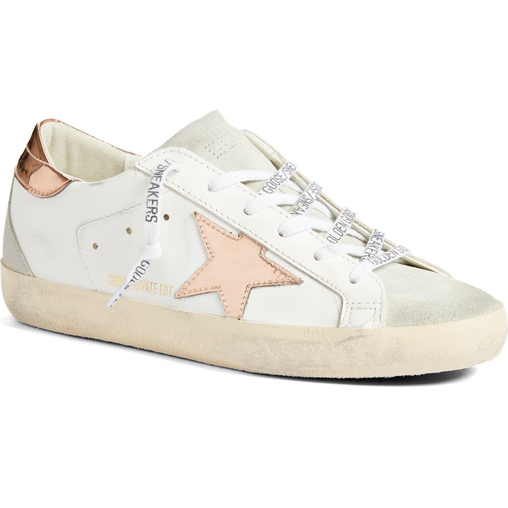 Golden Goose Super-star Low Top Sneaker In White/pink