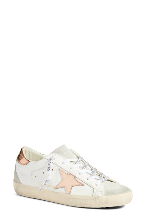 Shop Golden Goose Super-star Low Top Sneaker In White/pink