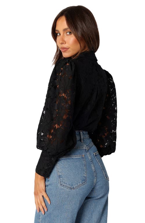 Petal And Pup Petal & Pup Tadeo Floral Lace Button-up Shirt In Black