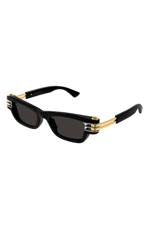 Shop Bottega Veneta 50mm Rectangular Sunglasses In Black