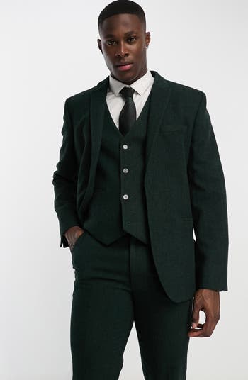 Mens Suit Jacket Mid-Green