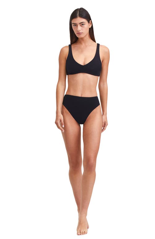 Shop Au Naturel By Gottex Solid Textured V Neck Bikini Swim Top In Black