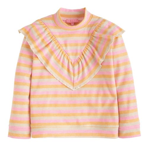 Bisby Kids' Sparkle Stripe Aspen Top In Pink Sparkle Stripe