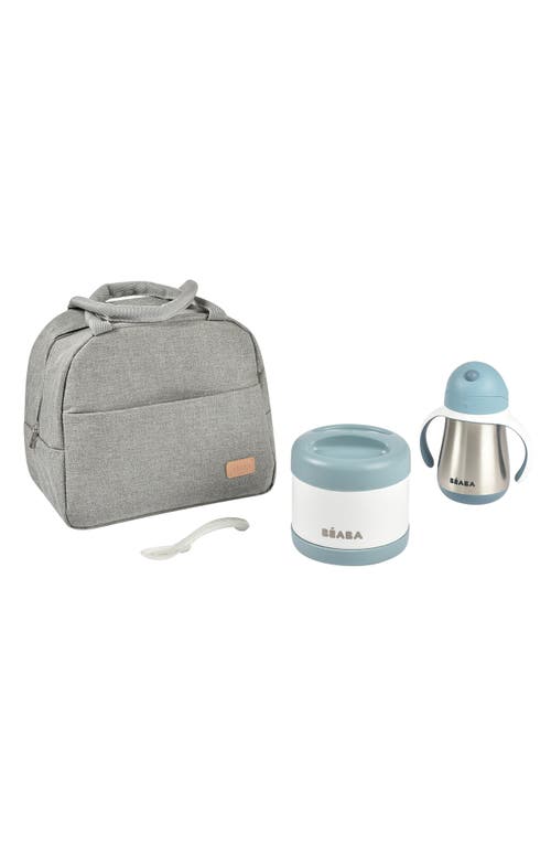 BEABA Kids' On-the-Go Insulated Lunch Bag & Meal Set in Rain