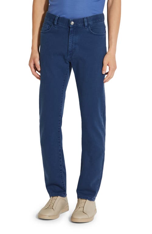 ZEGNA City Fit Stretch Denim Jeans Blu Ciano at Nordstrom,