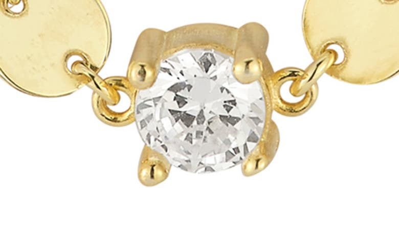 Sphera Milano 14k Gold Plated Sterling Silver Cz Disc Necklace In Gold