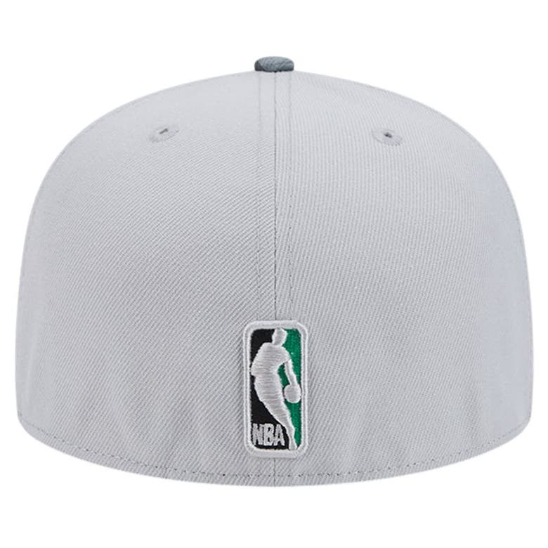 Shop New Era Gray Boston Celtics Active Color Camo Visor 59fifty Fitted Hat