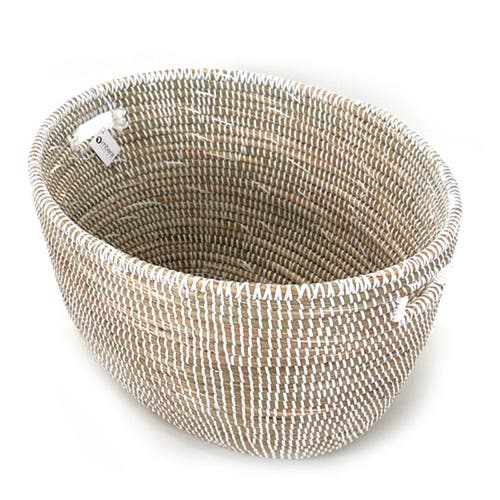 Mbare Oval Storage Basket Monochrome In White