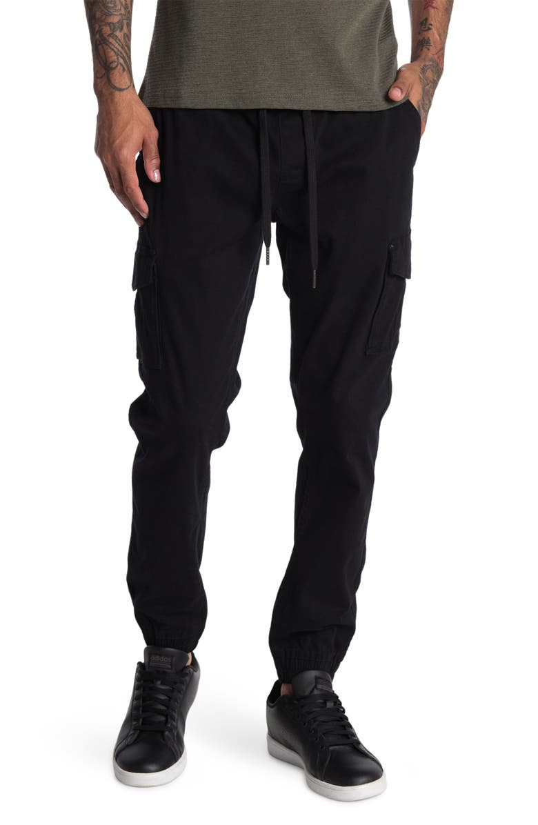 HEDGE Drawstring Cargo Shorts, Main, color, BLACK
