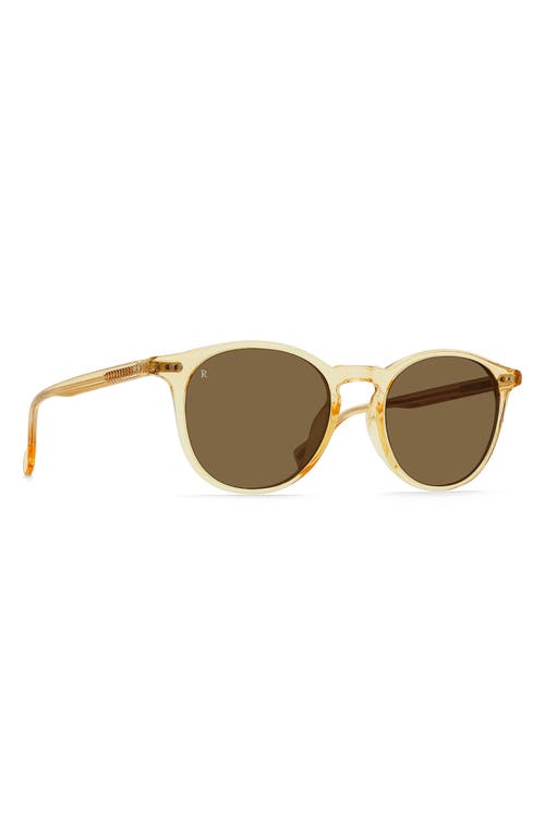 Raen Basq 50mm Round Sunglasses In Champagne Crystal/suntan