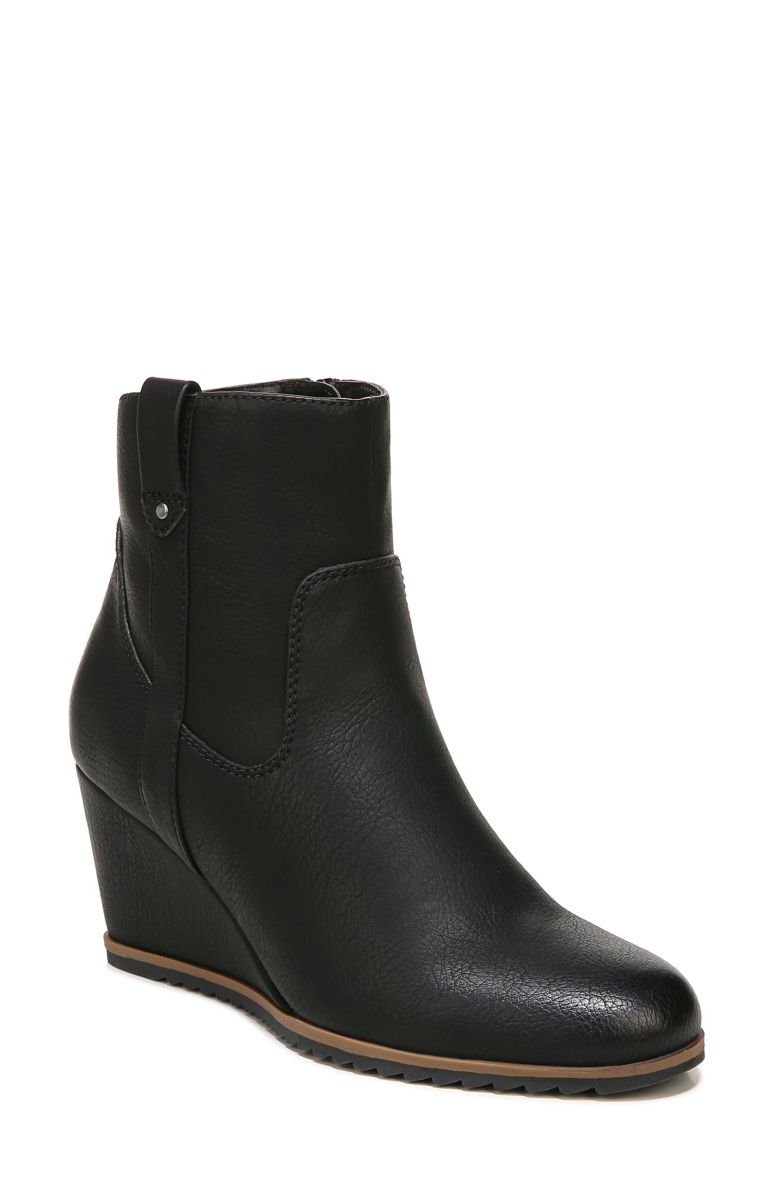 natural soul black ankle boots