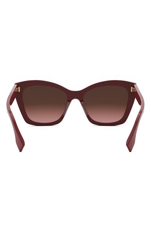 Shop Fendi ' Lettering 55mm Gradient Square Sunglasses In Shiny Red/gradient Brown