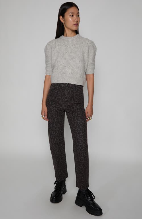 Shop Rebecca Minkoff Ezra Print High Waist Straight Leg Jeans In Grey Leopard