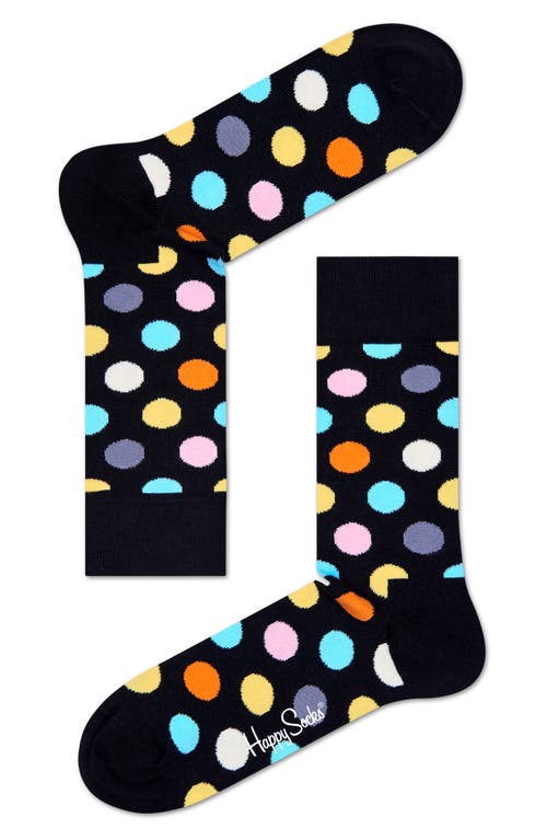 Happy Socks Big Dot Socks In Black