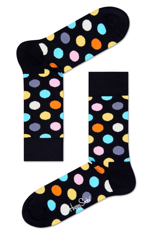 Shop Happy Socks Big Dot Socks In Black/silver