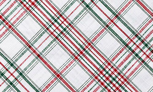 Juliska Merry Tartan Table Runner, 18" X 90" In White/mulberry