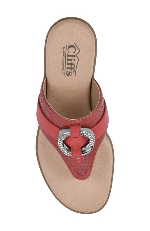 Cliffs By White Mountain Benedict Wedge Thong Sandal In Red/woven