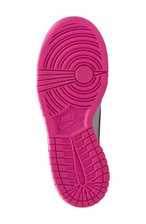 Nike Kids' Dunk Low Basketball Sneaker In White/laser Fuchsia