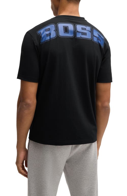 Shop Hugo Boss Boss X Nfl Stretch Cotton Graphic T-shirt In Nfl - Black