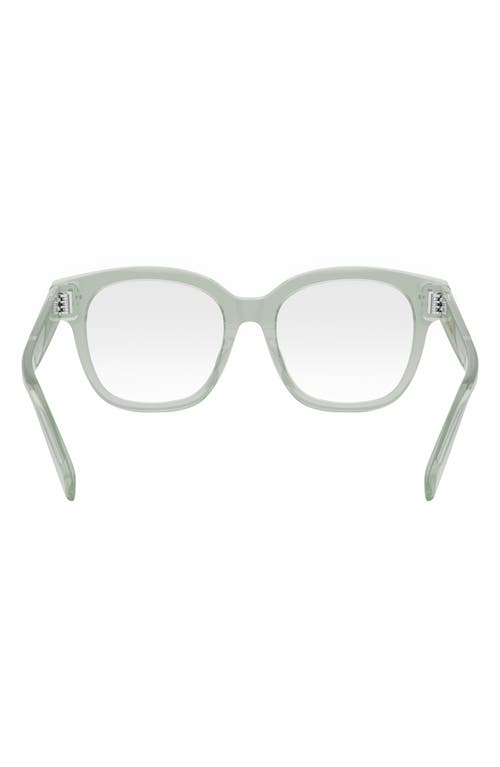 Shop Dior Celine Bold 53mm Round Optical Glasses In Shiny Light Green