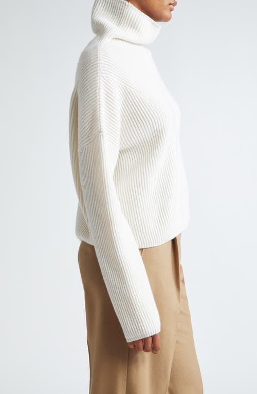 Shop Max Mara Golia Wool & Cashmere Rib Turtleneck Sweater In White