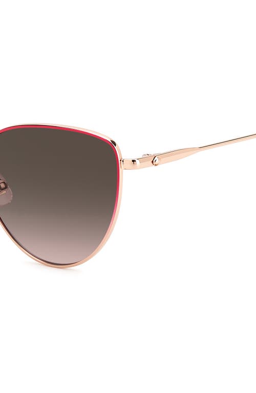 Shop Kate Spade New York 55mm Hailey/g/s Cat Eye Sunglasses In Rose Red/brown Gradient