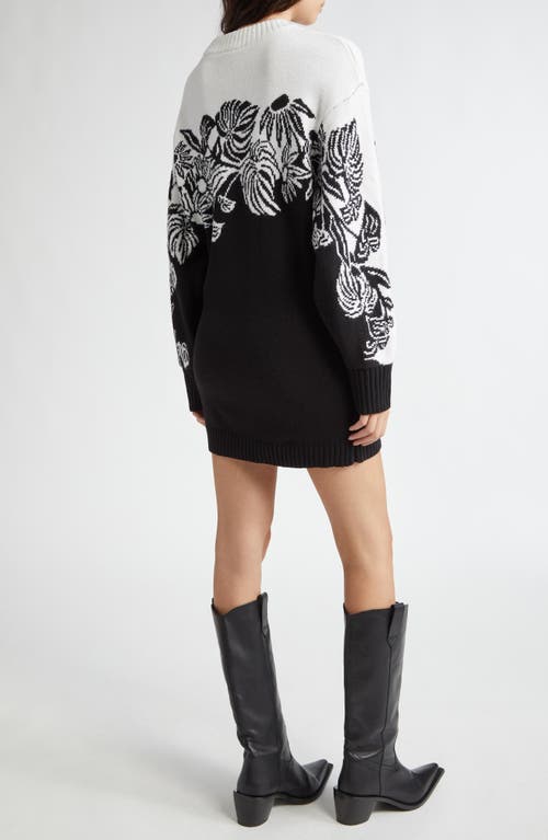 Shop Farm Rio Long Sleeve Sweater Dress In Surreal Garden Black