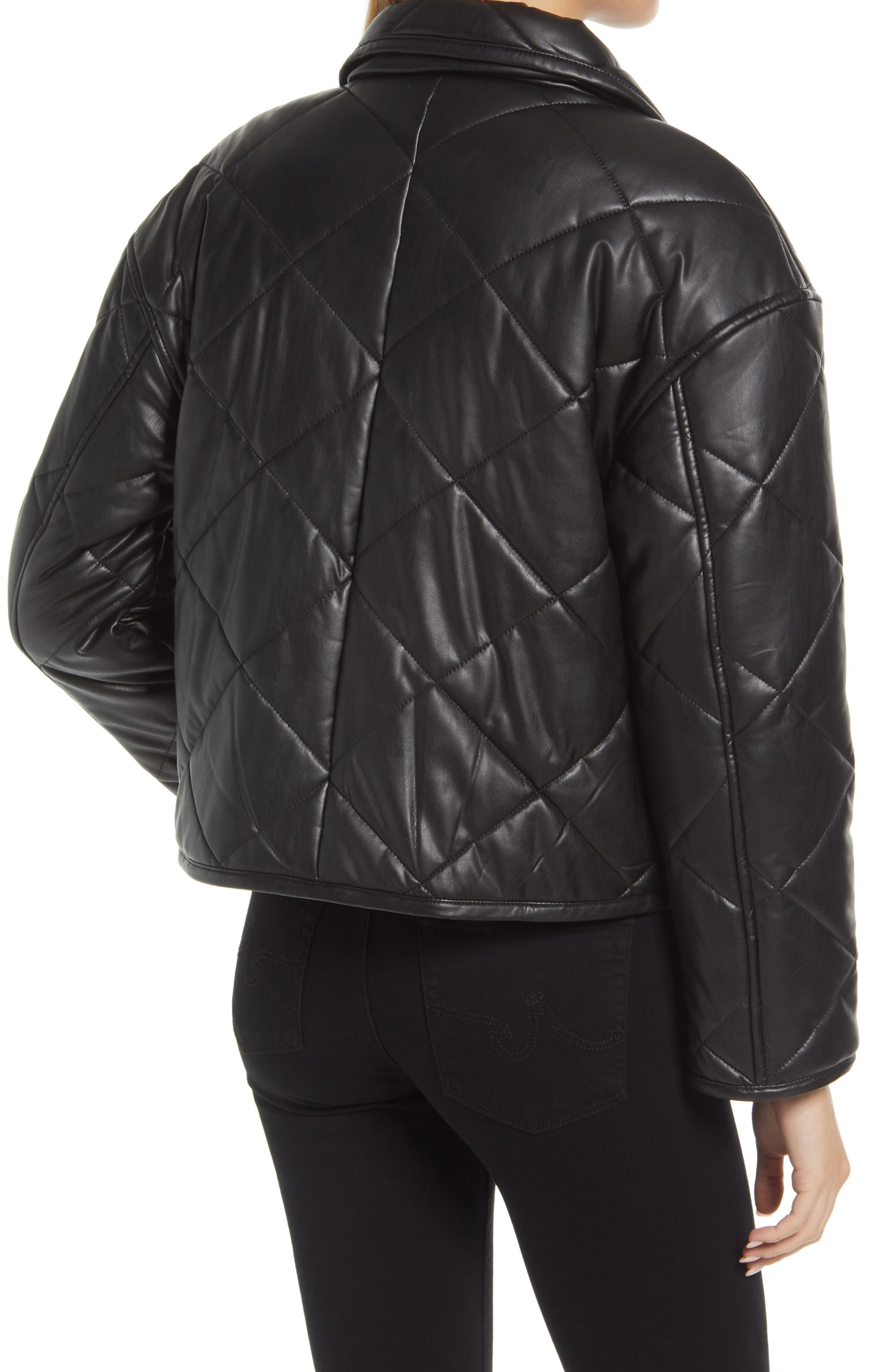 halogen faux leather jacket