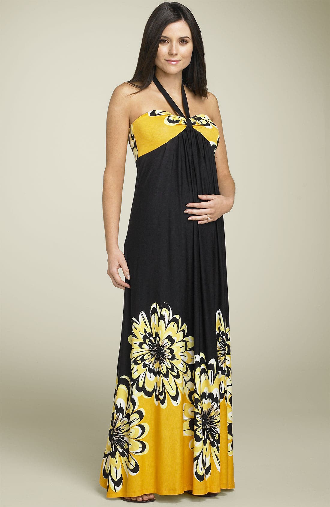 Olian Floral Maternity Halter Maxi Dress Nordstrom