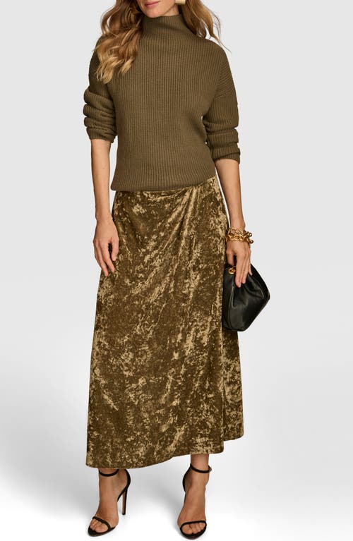 Shop Donna Karan New York Crushed Velvet Maxi Skirt In Beech