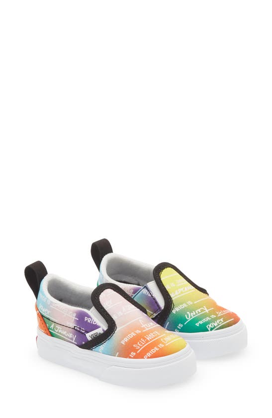 Vans Kids' Pride Slip-on Sneaker In Pride Rainbow/ True White