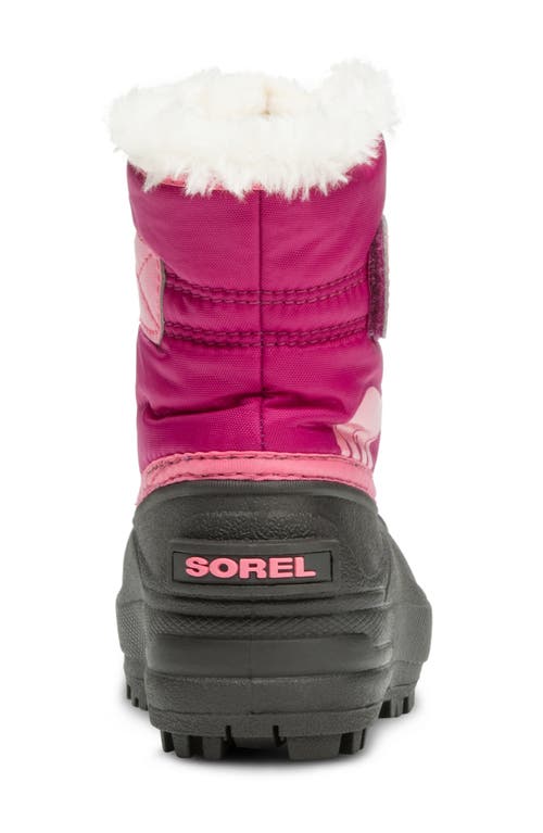 Sorel Kids' Snow Commander Insulated Waterproof Boot In Tropic Pink/deep Blush