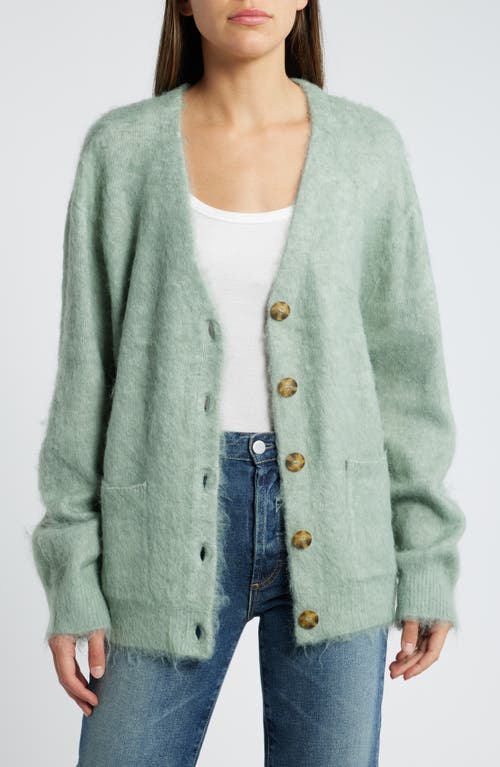 Shop Treasure & Bond Fuzzy Oversize Cardigan In Green Shore