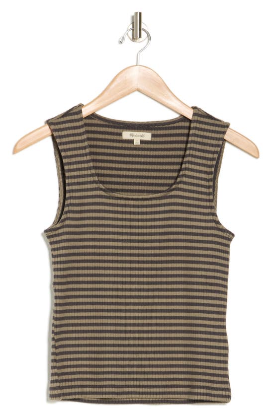 Madewell Stripe Rib Tank In Distant Surplus