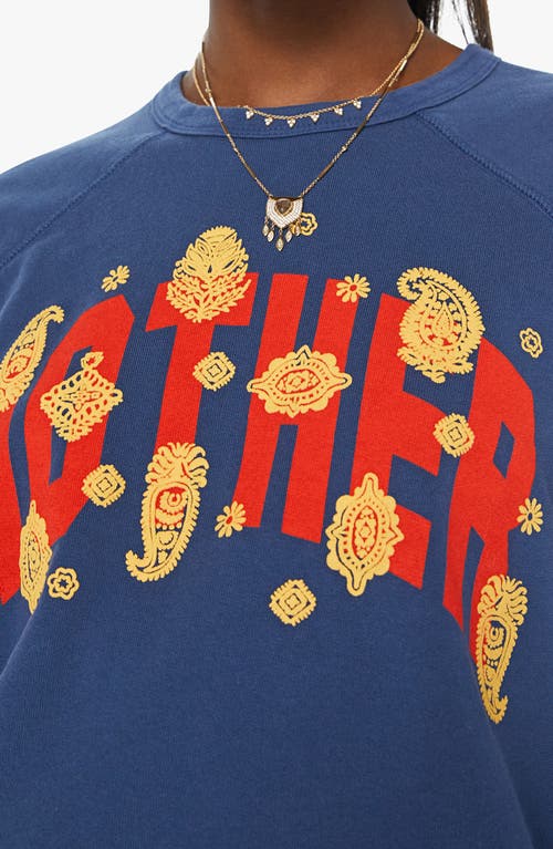 Shop Mother The Biggie Concert Cotton Graphic Sweatshirt In Ply -  Paisley