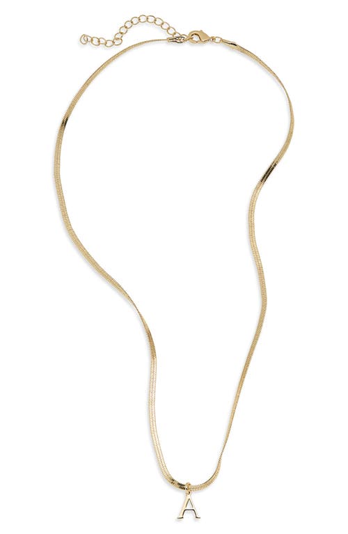 Shop Nordstrom Rack Herringbone Chain Initial Pendant Necklace In A- Gold