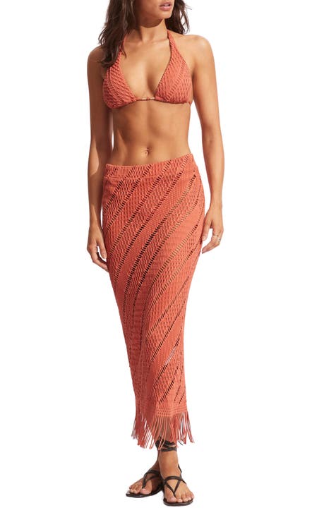 Marrakesh Tassel Cover-Up Midi Skirt