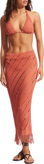 Seafolly Marrakesh Tassel Cover-Up Midi Skirt