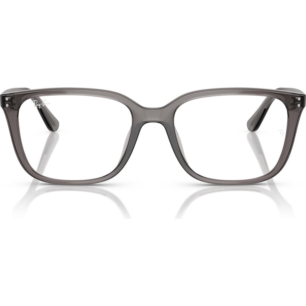Ray Ban Ray-ban 55mm Square Optical Glasses In Transparent Grey