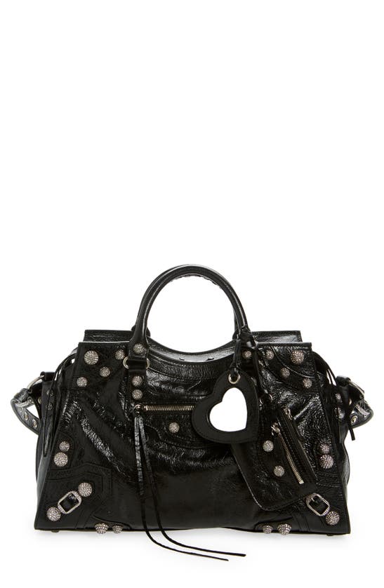 Neo Cagole Leather Satchel In Black