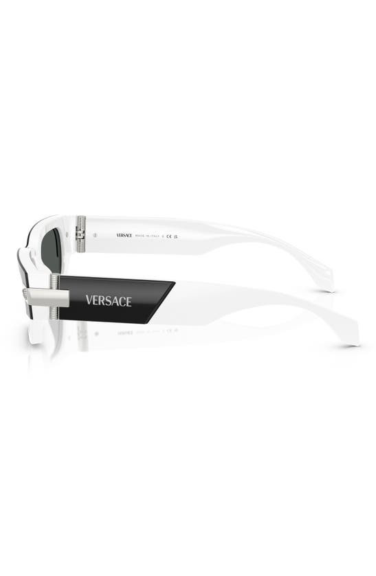 Versace 53mm Rectangular Sunglasses In Dark Grey