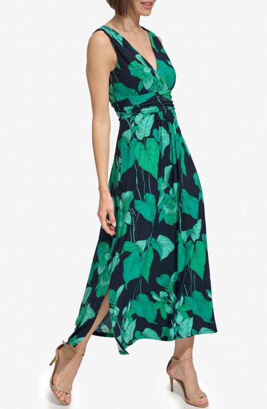 Shop Tommy Hilfiger Island Orchid Jersey Maxi Dress In Sky Captain Multi