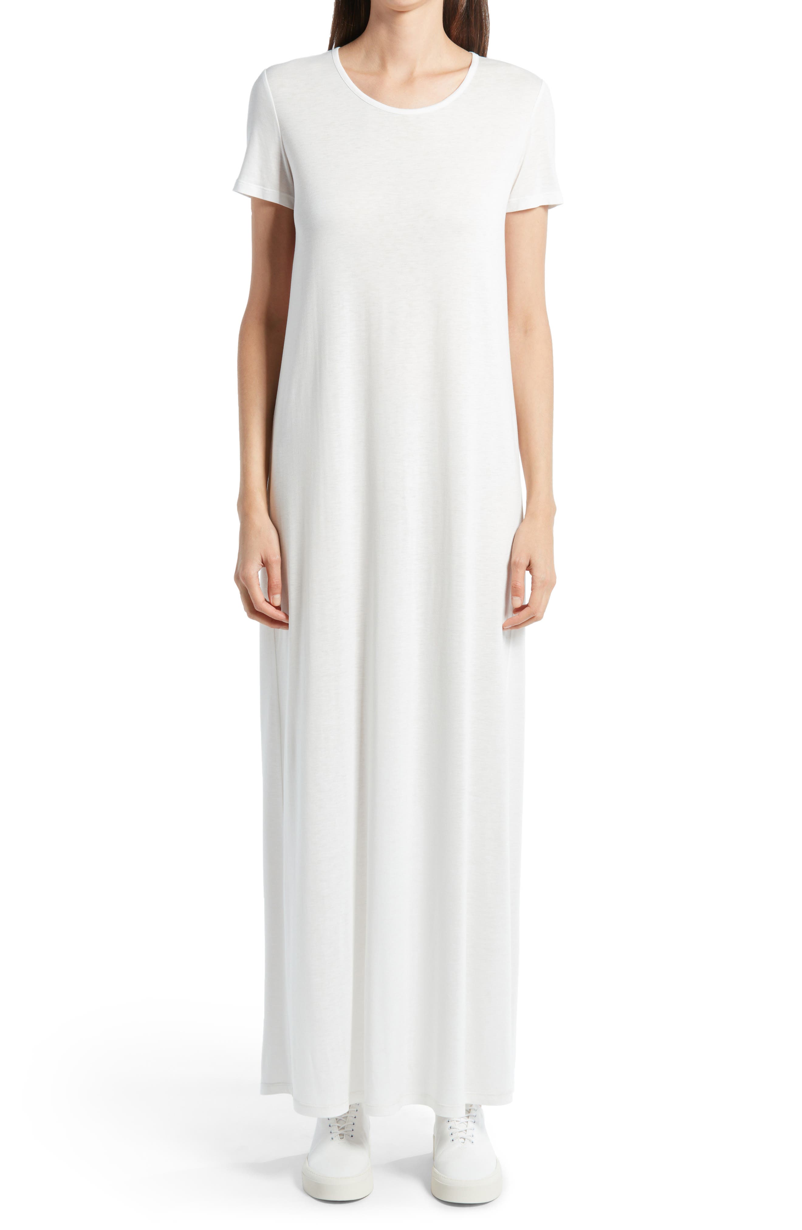 Women's T-shirt Maxi Dress in White