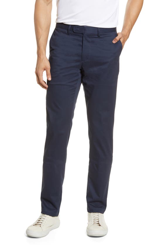 Bugatchi Elastic Back Knit Pants In New Navy
