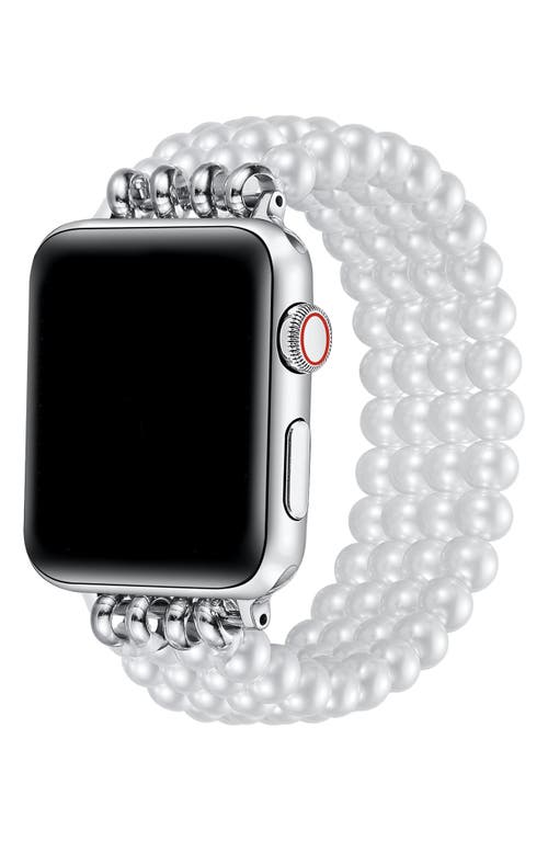 The Posh Tech Ariel Imitation Pearl Apple Watch® Bracelet Watchband In White