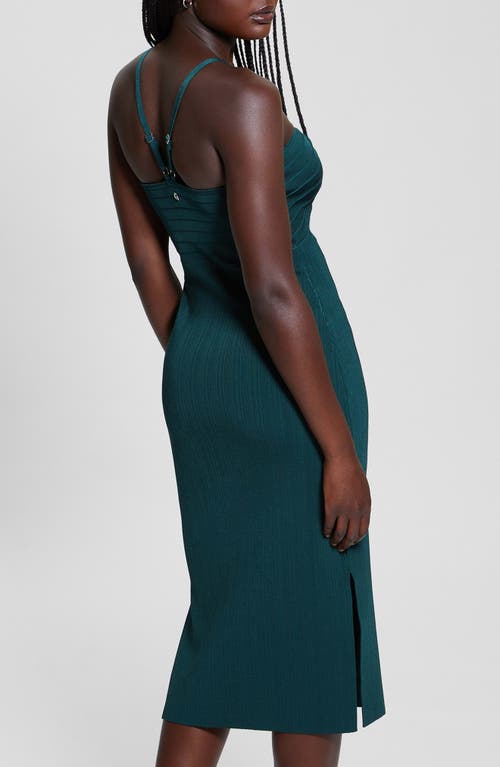 Guess Sofie Mirage Rib Dress In Dark Jade