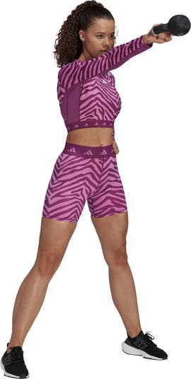 Women's Hyperglam Techfit Zebra High Waist Short, adidas