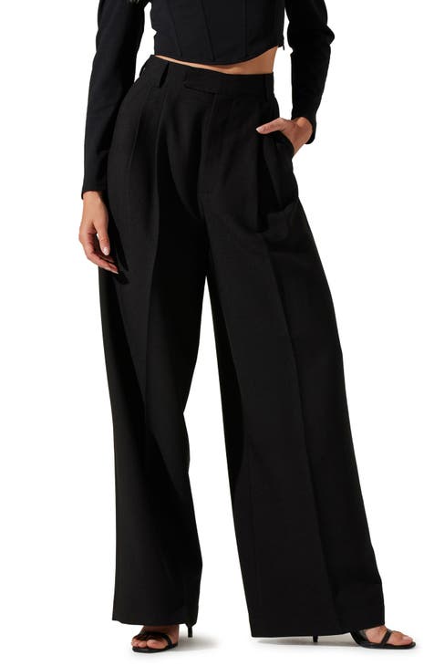 Women's Black Thin Pinstripe Pants, On Sale